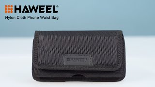 HAWEEL 4.7-6.1 inch Nylon Cloth Phone Belt Clip Horizontal Carrying Pouch with Card Slot