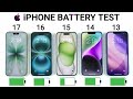 iPhone 17 vs 16 vs 15 vs 14 vs 13 Battery Test | iOS 26 BATTERY TEST