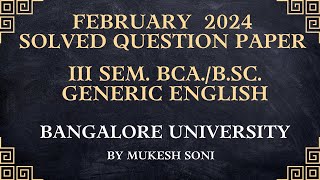 2024 QP- 3rd Sem. BCA/B.SC.Generic English-BU