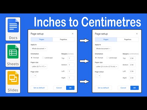 How google docs change unit from inches to centimeter