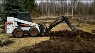 Bobcat 863 + Mara 1000 kaivuulaite