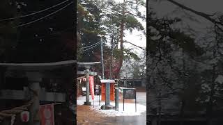 雪から霙に変わりました！#神社 #花巻温泉