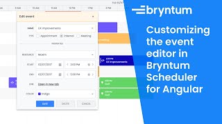 Customizing the event editor in Bryntum Scheduler for Angular