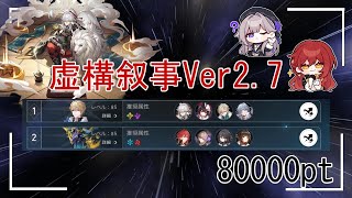 【崩スタ】　虚構叙事Ver2.7　80000pt　前半景元HC編成　後半姫子ヘルタ編成　（景元無凸無餅　姫子無凸無餅　ヘルタ完凸）【崩壊スターレイル／スタレ】