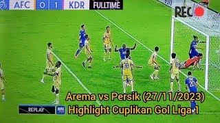 Hasil Arema vs Persik Kediri Hari Ini 0-1 Highlight Cuplikan Gol Liga 1 Senin 27 November 2023