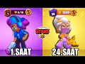 24 SAAT BOYUNCA SHELLY OYNADIM! KAÇ KUPA KASTIM? Brawl Stars