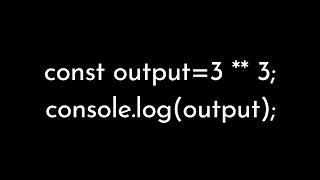 Javascript exponentiation operator ** Javascript Quiz - 1