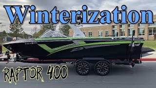 Indmar Raptor 400 winterization process on a 2015 Tige Z3 Z-3 How to winterize a boat