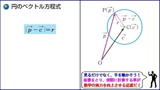 【平面上のベクトル】円のベクトル方程式