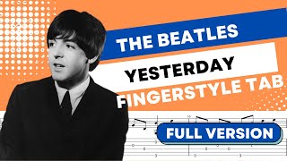 Yesterday - Full Fingerstyle Guitar Tab - The Beatles