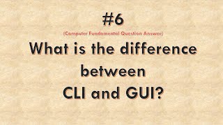 What is the difference between CLI and GUI | CLI and GUI | #computerfundamental #youtubevideo