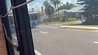 Space Coast Area Transit: Cocoa Beach Loop Route 9 Trolley Bus #3506 at A1A/S. 13th