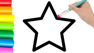 How to Draw a Star with Rainbow Colors For Children