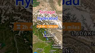 the most beautiful flight route on earth from Srinagar to Hyderabad #shortsfeed #ytshort #travel