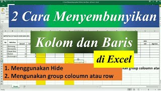 Cara Menyembunyikan Menampilkan Kolom Atau Baris Dengan Fitur Tanda ...