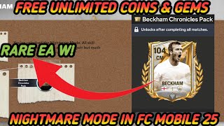 HOW TO UNLOCK AND GET FREE UNLIMITED COINS IN BECKHAM CHRONICLES NIGHTMARE MODE! FC MOBILE 25