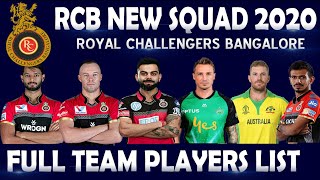 IPL 2020 | RCB New Squad | RCB Full Team Players List | RCB Team | IPL Auction