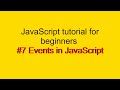 Events in JavaScript using ReactJs | JavaScript tutorial for beginners