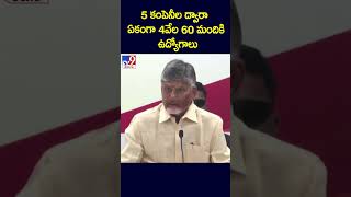 5 కంపెనీల ద్వారా ఏకంగా 4వేల 60 మందికి ఉద్యోగాలు : CM Chandrababu - TV9