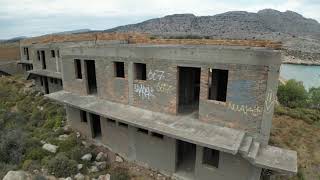 4K Abandoned hotel on Agathi beach in Archangelos, Rhodes, Greece