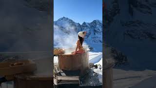 Hot Pot on top of the swiss alps #relax #shorts #8krelaxingmusicvideos #tarvel