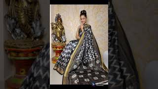 pure organic patola patran ikkat disigner sarees with ikkat blouse beautiful colours rich pallu