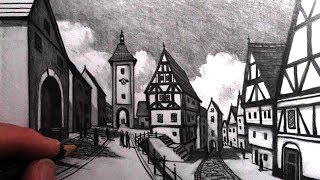 How to Draw Old Buildings in Perspective: Medieval Rothenburg