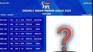 Dream11 ipl match schedule 2020 at U A E