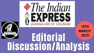 15th March 2021 | Gargi Classes Indian Express Editorial Analysis/Discussion