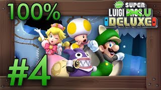 New Super Luigi U Deluxe: 100% Co-Op Walkthrough World 4 - Frosted Glacier (All Star Coins)