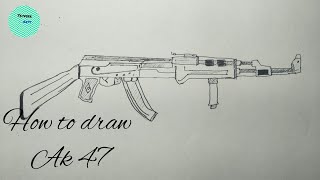 How To Draw AK-47 - Easy Step By Step Tutorial/#drawing #viral #ak47 #sketch