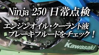 Ninja250の日常点検 / エンジンオイル・クーラント液・ブレーキフルードをチェック！カワサキゾーン / KAWASAKI ZONE