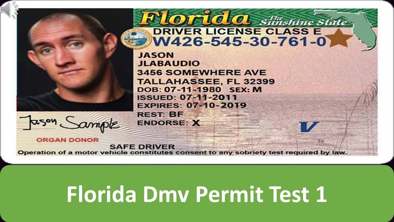 Florida DMV Permit Test 1 - YouTube