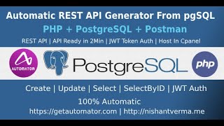 PostgreSQL to REST API Generator - PHP + Postman