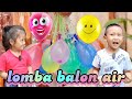 Zea & umay unboxing paket dan lomba memecahkan balon air.