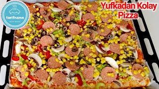 Hazır Yufkadan Kolay PİZZA Tarifi🍕 2 Yufka İle 10 Dakikada Pratik PİZZA Yapımı👌