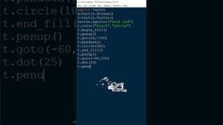 Draw Smiley face in python | turtle module