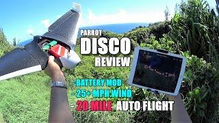 PARROT DISCO - レビュー パート 3 - [20 マイル ウェイポイント フライト / バッテリー改造 / 衝突テスト]