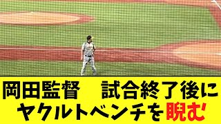 岡田監督　試合終了後にヤクルトベンチを睨む【2chなんj反応】