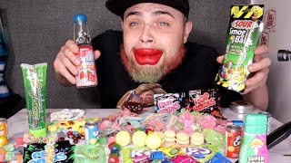 ASMR SOUR RAINBOW TIKTOK JELLY CANDY ,MUKBANG ,WORMS