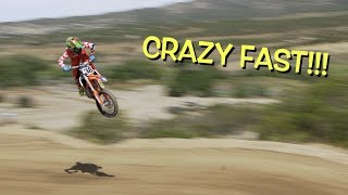 GOING AS FAST AS I CAN ON A DIRT BIKE!!!