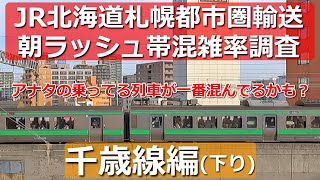 【乗車率ザル調査】朝ラッシュ帯千歳線下り札幌口の混雑率を調査して見ました。