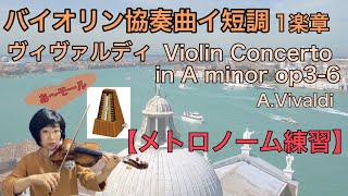 【メトロノーム練習】バイオイリン協奏曲イ短調 1楽章(ビバルディ)Violin Concerto A-minor 1st mov.(A.Vivaldi)[Metronome practice]