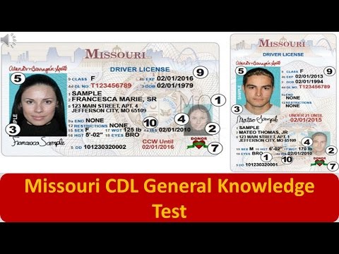 Missouri CDL General Knowledge Test Missouri CDL General Knowledge Test