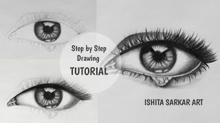 How to Draw Realistic Eye With Tear Drop।Easy Step by Step Drawing Tutorial।