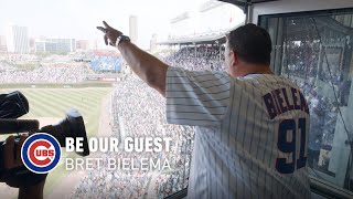 Illini Football Coach Bret Bielema Leads the 7th Inning Stretch at Wrigley Field