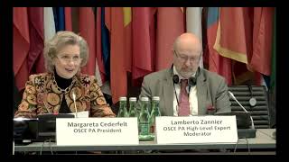 OSCE PA President M. Cederfelt adressing Informal Call for Action -Helsinki +50 meeting, 22 Feb 2023