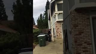 Cleaning 2nd Story Residential Roof Gutters in Sacramento