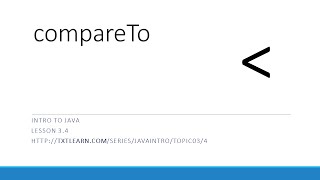 Using the compareTo Method in Java (3.4)