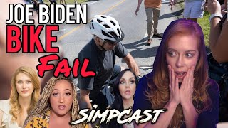 President Joe Biden's Bike Fail! SimpCast Reacts to his FALL! Chrissie Mayr, Olivia Rondeau, Ashton